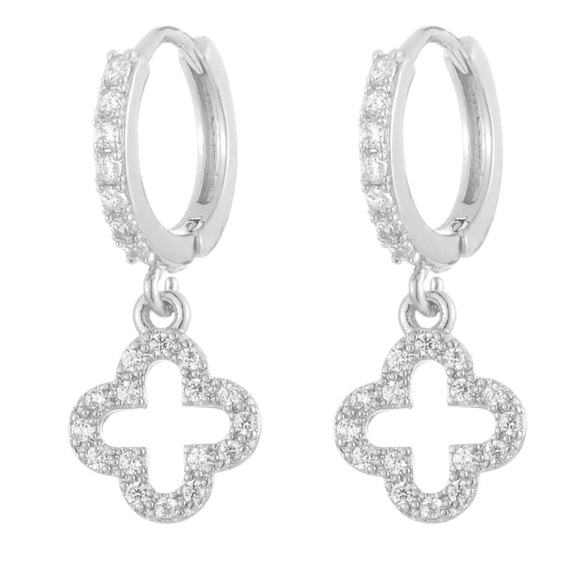 “Ireland” ✨ Clover Petite Hoop Earrings (gold OR silver) - Picture 4 of 4